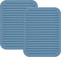 Smithcraft Silicone Trivets Mats for Hot Dishes and Hot Pots, Hot Pads for Countertops, Tables, Pot Holders, Spoon Rest Small Drying Mats Set of 2 Many Colors for Your Choose (Grey Blue)