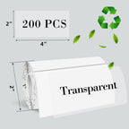 Transparent Thermal Labels Stickers 2x4 Inch, Self-Adhesive Clear Waterproof Thermals Stickers for Logo Design, Transparent Direct Thermal Labels- 200 Sheets