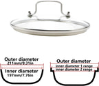Antrader Tempered Glass Lid,8" Glass Covers for Pots,Pans and Skillets,1Set,Clear