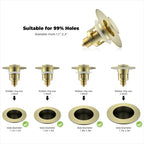 Hibbent 2 Pack All Metal Universal Bathroom Sink Stopper for 1.1''~2.3'' Basin, Pop Up Sink Drain Strainer, Brass Core Push Type Stopper, Stainless Steel Anti Clogging Drain Filter, Brushed Gold