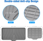 3-Pack Silicone Soap Dish, Sponge Holder for Sink, Kitchen Soap Tray, Bathroom Soap Holder, Sponge Tray with Drain (Grey)