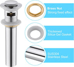 CREA Bathroom Sink Drain Chrome, Sink Stopper Pop Up Drain for Bathroom Vanity Kitchen Sink with Overflow