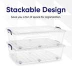 Superio Storage Bins with Lids, Clear Plastic Containers for Organizing, Stackable Totes, BPA Free, Odor Free, Organizer Boxes for Home, and Dorm (2 Pack, 42 Quart)