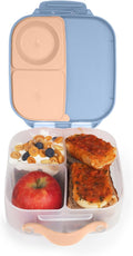 b.box Mini Lunch Box, Bento Box for Kids, Snack Container with 2 Leak Proof Compartments, Reusable Snack Containers with Lids, Kids Lunch Boxes Ages 3+, BPA Free, 4 1/4 Cup Capacity (Feelin' Peachy)