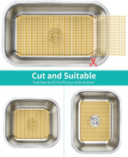 Bligli 2-Pack Kitchen Sink Mat: PVC Eco-Friendly Adjustable Sink Protector | Sink liner Pad | Dish Drying Mats, Easy to Clean & DIY Cut | 15.7 x 11.8 inch (Brown)
