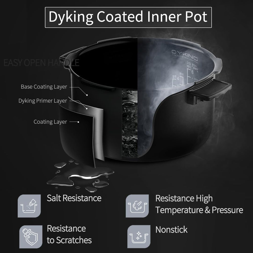 CRS-FWK0640WUS | Automatic Dual Heating Pressure Rice Cooker 6 Cup (Uncooked) (1.14 quarts): 6 person serving / per use | High/Non-Pressure | Triple Power Packing | Easy Open Handle | Stainless Cover | Auto Steam Clean | White