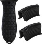 Cast Iron Skillet Handle Covers - 3 Pack Non-Slip Pot Handle Covers Potholder, Heat Resistant Silicone Pan Handle Sleeve for Cast Iron Skillet Metal Pan (Black)