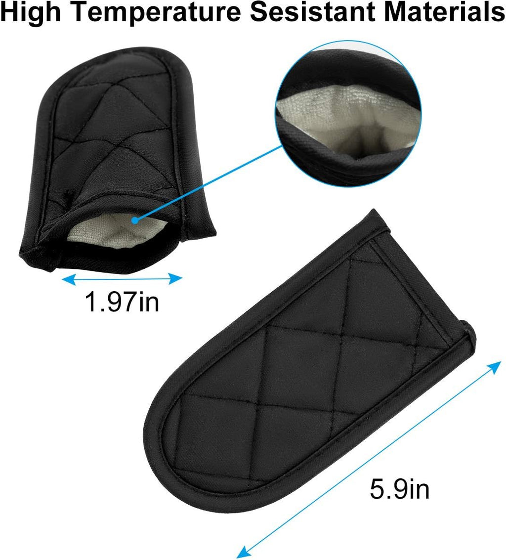 Evoio Cast Iron Skillet Handle Covers, Pan Pot Handle Covers Heat Resistant, Hot Handle Covers, Pan Pot Cast Iron Skillet Handle Holder Sleeves Mitt for Kitchen, BBQ and Baking Cookware (2-Pack Black)