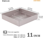 CHEFMADE 11-Inch Square Cake Pan, Non-Stick Deep Dish Bakeware for Oven Baking (Champagne Gold)