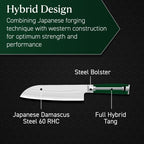 HexClad Santoku Knife, 7-Inch Japanese Damascus Stainless Steel Blade, Pakkawood Handle