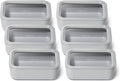 Caraway 6pc Glass Food Storage Set – 6.6 Cup Food Containers (6) - Ceramic Coated - Non Toxic, Non Stick with Lids - Microwave Safe - Gray