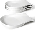 Spoon Rest for Kitchen Counter, 5.5 Inches Spoon Holder, Ceramic Ladle Rest for Stove Top, Spatula Holder Porcelain, Coffee, Kitchen Utensils Accessories, Set of 4, White