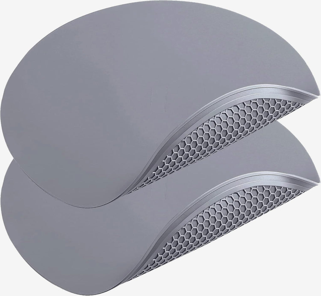 12 Inch Multi-Purpose Silicone Mat, As Drying Mat, Microwave Mat, Trivet, Pot Holder, Placemat, Utensils Rest, Pad for Hot Pans Plates Dishes Kitchen Countertop, Heat Resistant Mat, Light Gray 2 Pack