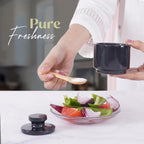 Marble Salt Cellar with Lid 3" Inch Black Spice Jar & Stone Salt Container For Kitchen Countertop, Modern Sugar Bowl