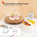 cutesun acacia wood cake stand with lid, 11.8'' Rotating Cake Stand with Dome, Shaterproof 10.4'' Acrylic Cake Display Cover, Cake Holder Tray for Wedding Gift，Kitchen,Birthday,Parties,Baking Gifts