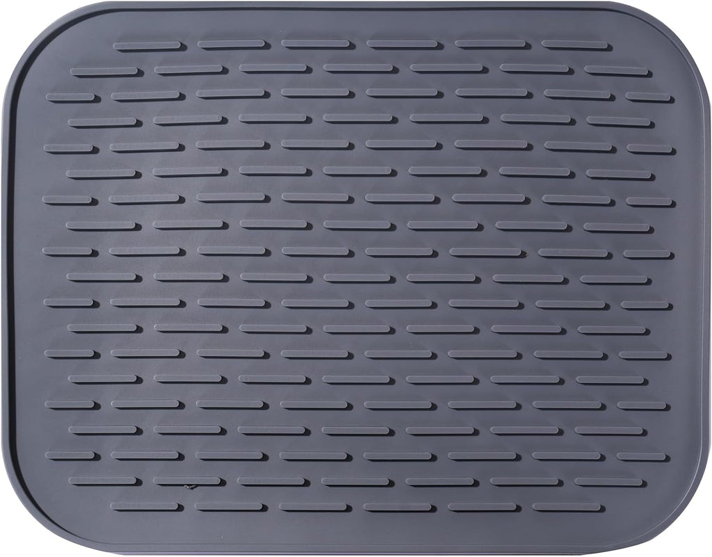Dish Mat Silicone Dish Drying Mats Works For Drying Stemware Cocktail Glasses Silverware Pots Pans Knives and Dish Rack for Kitchen Counter Sink Bar Pads Easy to Clean (11.5" x 9.1")