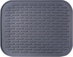 Dish Mat Silicone Dish Drying Mats Works For Drying Stemware Cocktail Glasses Silverware Pots Pans Knives and Dish Rack for Kitchen Counter Sink Bar Pads Easy to Clean (11.5" x 9.1")