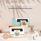 Thermal Label,3 Inch Beige Gradient Round Thermal Printer Sticker,Self-Adhesive Round Direct Thermal Labels,Thermal Stickers for DIY Logo Design,Name Tag (300 Labels/1 Roll)