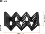 uxcell 8 Pcs Taco Holder Stand, Plastic Taco Plates Hold Up to 3 Tacos, Hollow Carved Taco Shell Holder, Dishwasher Microwave Safe, Black