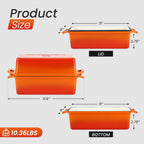 Enameled Cast Iron Loaf Pan with Lid, Best Bread Oven, Bread Loaf Pans for Baking Homemade Sourdough Bread 9x5, 2 Piece set, Flame
