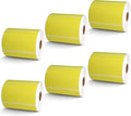 BETCKEY - 4" x 2.5" Shipping & Multipurpose Labels Compatible with Zebra & Rollo Label Printer,Premium Adhesive & Perforated[Yellow, 6 Rolls, 3720 Labels]