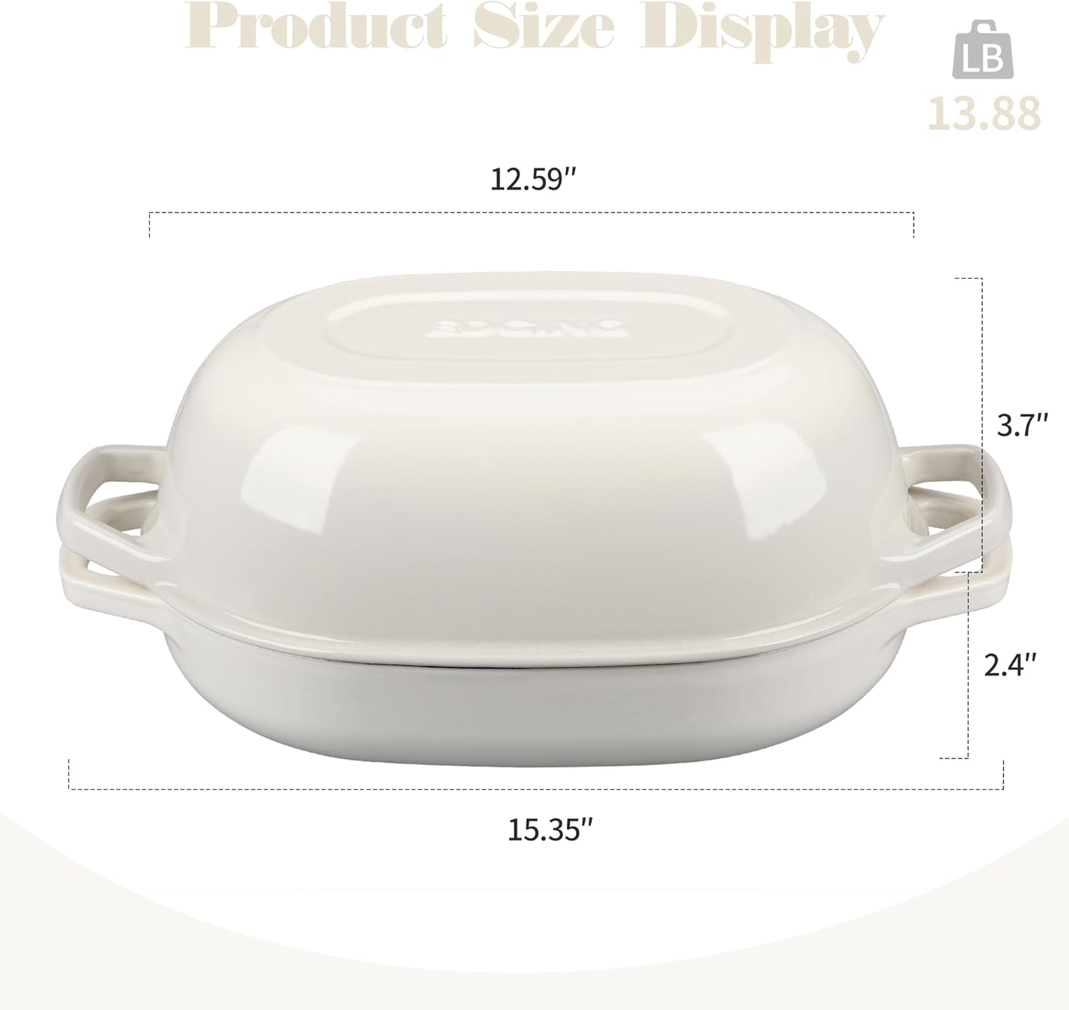 Enameled Cast Iron Dutch Oven Pot with Lid, Oval Dutch Oven for Bread Baking, Bread Oven for Homemade Sourdough Bread Baking, 7qt, White