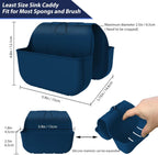 Sponge Holder for Kitchen Sink, Silicone Sink Saddle Caddy Organizer Rack, Sponges Holder Over Faucet, Hanging Kitchen Organizer Accessories Rack Basket Navy Blue