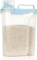 Rice Storage Container, Cereal Containers Storage, Dry Food Airtight Dispenser BPA Free, Clear Plastic Kitchen and Pantry Organization Bin (1, Sky blue, 5.28Qt)