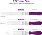Icing Spatula, U-Taste Offset Spatula Set with 6", 8", 10" Blade, 18/0 Stainless Steel with PP Plastic Handle Angled Cake Decorating Frosting Spatula Set of 3 (Purple)