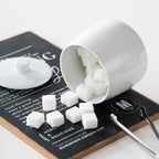 Sugar and Creamer Set, 4 Piece with Creamer Pitcher, Sugar Bowl with Lid and Spoon, Sugar Cube Tongs, for Coffee Accessories, Ceramic Coffee Serving Set