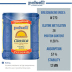 POLSELLI Classica, Tipo "00" Double Zero Flour Extra Fine, 11 lbs (5 kg), Neapolitan Italian Pizza, Bread, Pasta, and more, All Natural, Unbleached, Unbromated, No Additives