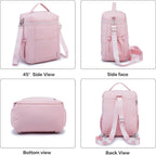 NOL Natural Organic Lifestyle Insulated Lunch Bags for Women Cooler Bag Lightweight Nylon Waterproof Lunch Box For Work (Pink, Large)