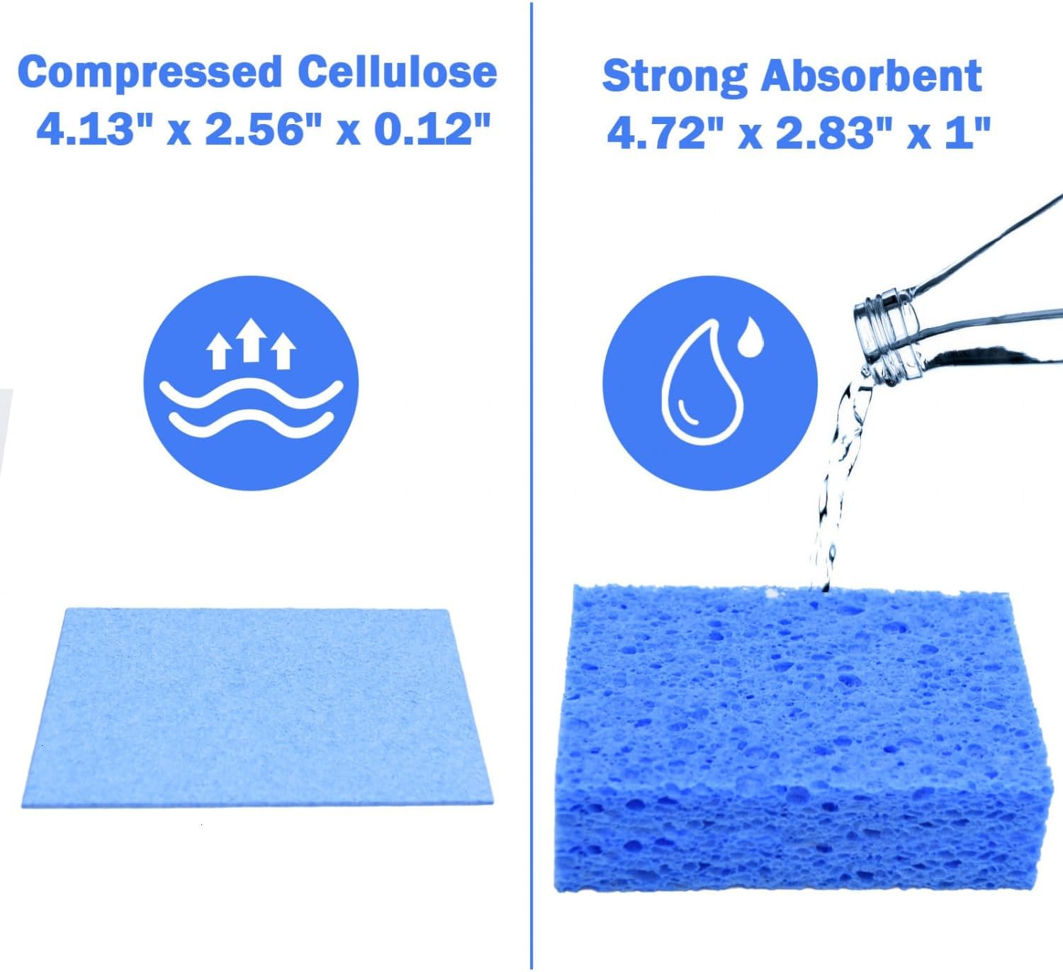 YoleShy 48 Pack Sponges Kitchen Natural Compressed Cellulose Sponges Durable Dish Sponge for Cleaning & DIY for Kids Reusable