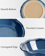 NUTRIUPS 6.5 Inch Ceramic Pie Pans Set of 4, Round Baking Dish for Kitchen, Round Pie Dish Oven Safe