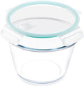 NUTRIUPS 2.1L Glass Food Storage Containers with Lids, 7.6×5in Deep Round Meal Prep Containers, Glass Mixing Bowls With Lid