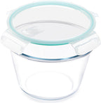 NUTRIUPS 2.1L Glass Food Storage Containers with Lids, 7.6×5in Deep Round Meal Prep Containers, Glass Mixing Bowls With Lid