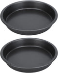 2Pcs Pizza Pan, 6in/9in/10in/12in Deep Dish Round Pizza Pan for Oven, Non Stick Thickened Carbon Steel Baking Pan for Home Kitchen, Dishwasher Safe(6in)