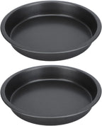 2Pcs Pizza Pan, 6in/9in/10in/12in Deep Dish Round Pizza Pan for Oven, Non Stick Thickened Carbon Steel Baking Pan for Home Kitchen, Dishwasher Safe(6in)