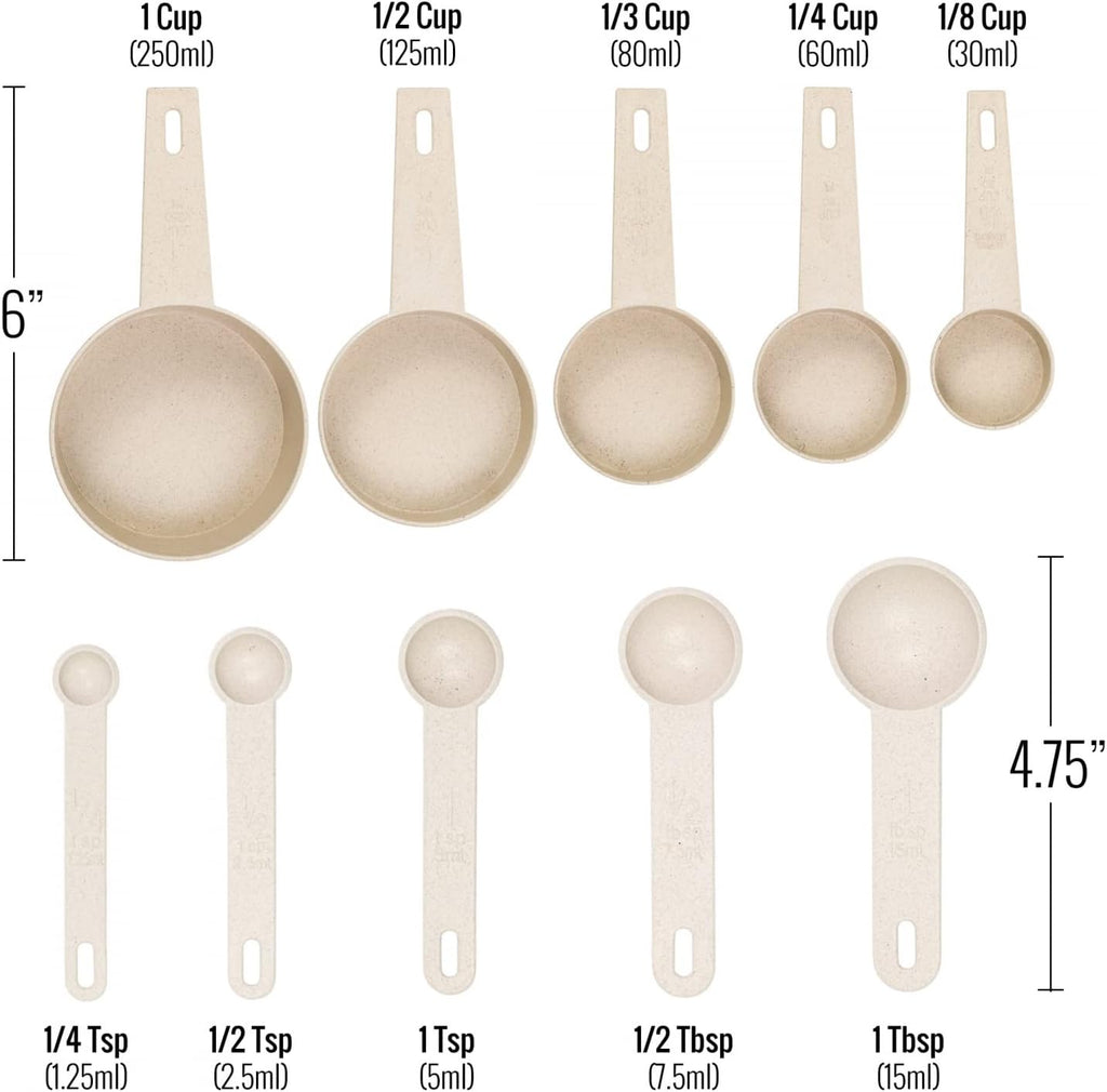 Beille 14pc Wheat Straw Kitchen Utensil Set Peeler Cutter Grater Spoons and Cups