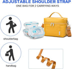 NOL Natural Organic Lifestyle Insulated Lunch Bags for Women Cooler Bag Lightweight Nylon Waterproof Lunch Box For Work (Mustard, Small)