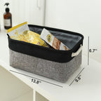 TheWarmHome Storage Basket for Organizing - 1 Pack 14x10x6.7 inch Collapsible Storage Bins for Shelves, Dog Toy Bin for Closet Organizer laundry Gift Cloth Nursery (Grey & Black)