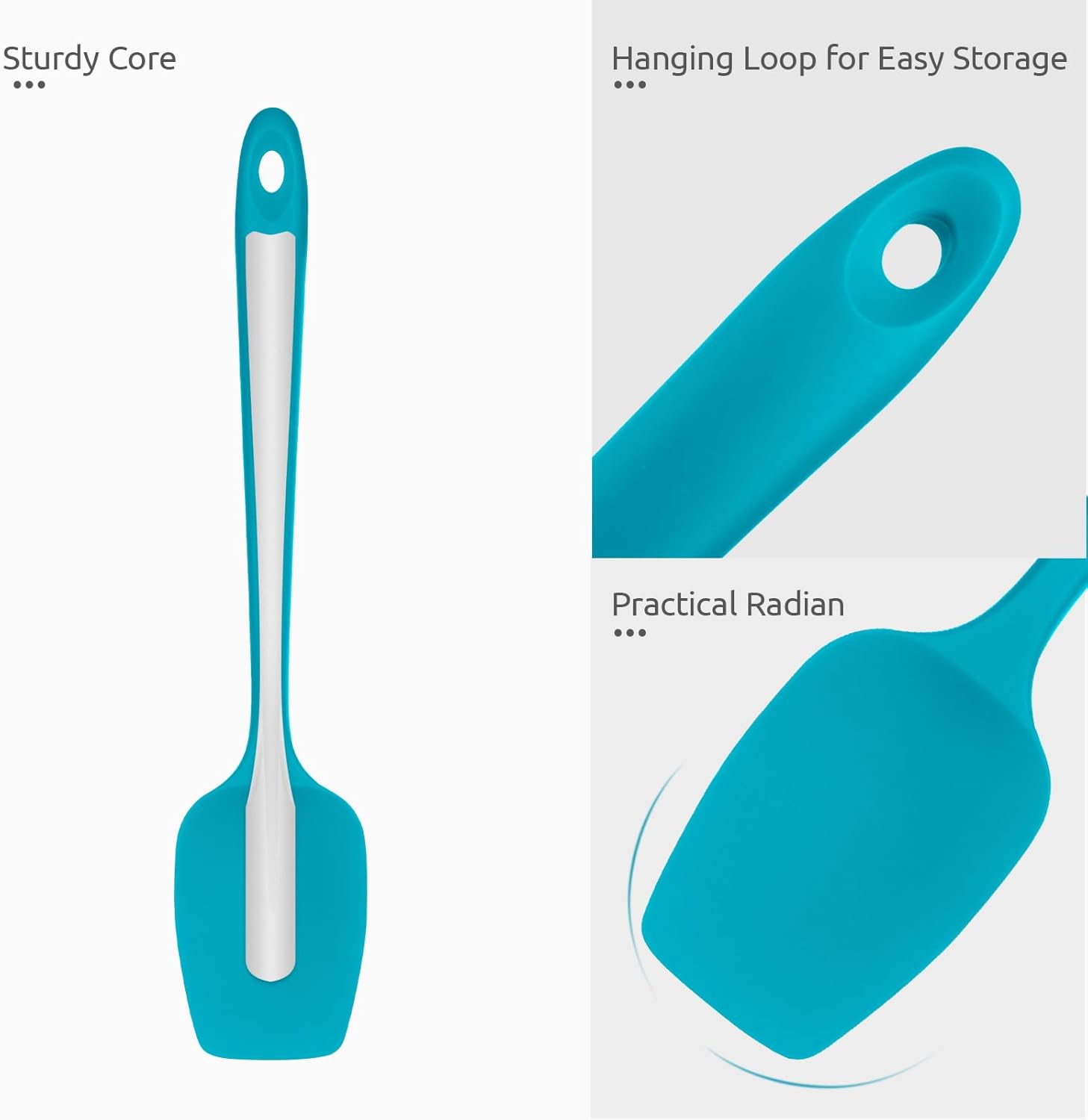 Heat Resistant Silicone Spoon Spatula: U-Taste 600ºF High Heat Flexible 11.38in Silicon Mixing Stirring Cooking Scraping Baking Bowl Scraper for Kitchen Nonstick Cookware (Marrs Green)