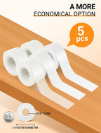 MakeID E1 Q1 Label Maker Tape Refills, 5-Roll 16mm x 4m (0.63" x 13') Continuous Consumables Thermal Laminated Office Labeling Tape Replacement