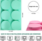 HUAKENER 2 Pcs Silicone Muffin Top Pans for Baking, 4 Inch Non-Stick Round Baking Molds for Mini Cake, Muffin Top, Dessert, Hamburger, Sandwiches Making