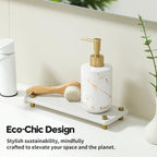 Water Absorbing Stone Sink Caddy Kitchen Sink Organizer Tray, Diatomite Bathroom Counter Tray, Gold Faucet Drying Mat Coaster Soap Dish Rack Riser Dispenser Sponge Holder, Beige 10" x 4"