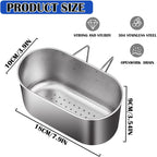 Stainless Steel Sink Drain Strainer Basket, Multifunctional Hanging Sink Strainer Colander Drain Basket for Filter Food Waste and Wash Fruits or Vegetables (Silver)