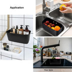 Multifunction Sink Strainer Kitchen Food Catcher Sink Strainer Basket for Filter Kitchen Waste and Wash Vegetables Fruits… (Black)