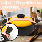 Silicone Lid Lock Strap for Crockpot Slow Cooker (6/7/8 Quart) - Universal Crockpot Lid Holder & Rubber Strap Alternative | Heat-Resistant, No-Spill Design Transport Accessories (Black)