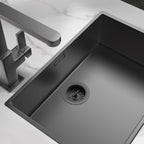 KONE Kitchen Sink Stopper Strainer Replacement for KONE 9171 Standard 3-1/2 Inch Spin and Seal Drains with Threaded Stopper Function, Stainless Steel Black Twist Lock Basket Strainer Replacement