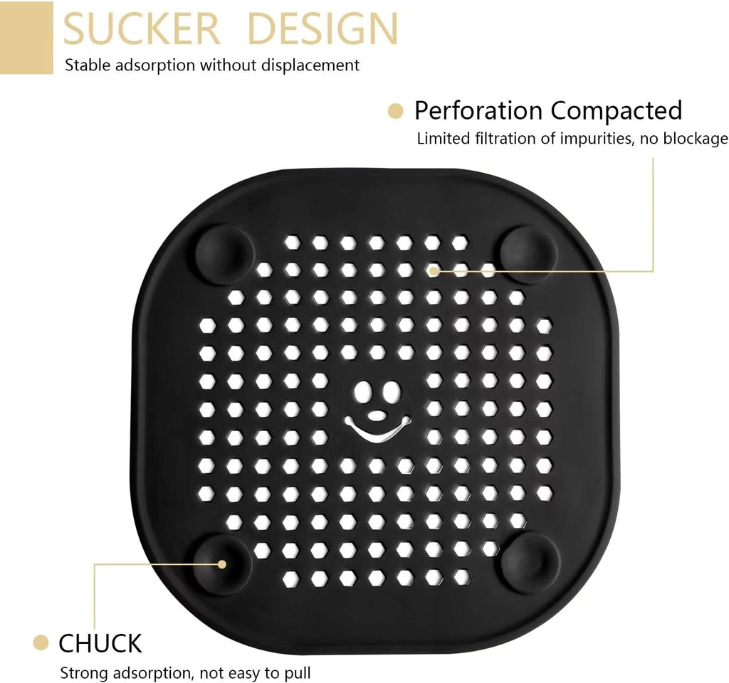 2 Pack Drain Hair Catcher Silicone Drain Protector Bathroom Accessories Hair Stopper Drain Cover for Shower Kitchen Bathroom Tub Pink